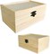 12 Pc Rectangle Unfinished Wood Box Natural DIY Craft Stash Boxes with Hinged Lid and Front Clasp for Arts Hobbies Comes in 2 Different Sizes